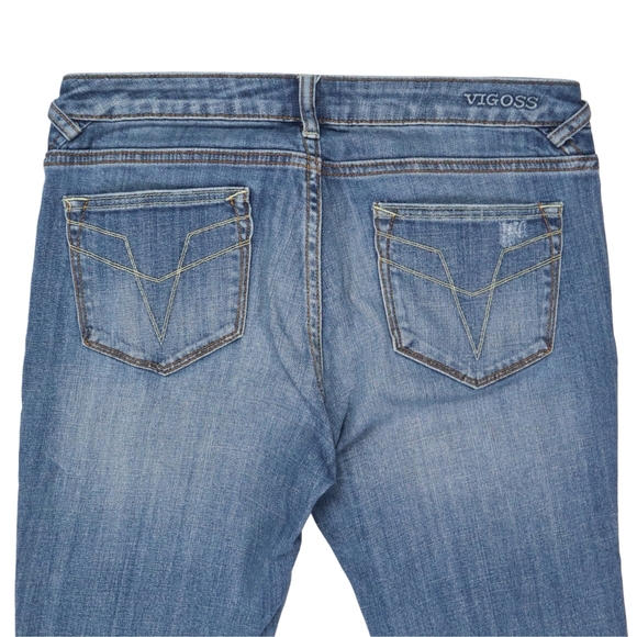 Vigoss Women's The Chelsea Skinny Blue Jeans Distressed Size 28  Blue - Picture 8 of 12